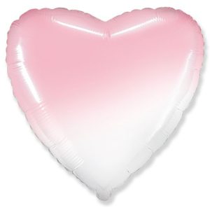 GLOBO FOIL CORAZÓN DEGRADADO ROSA BEBÉ 45CM