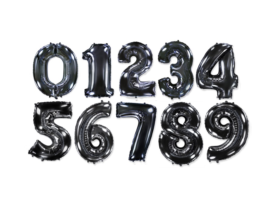 Globo Foil Numeros Negro Penguins