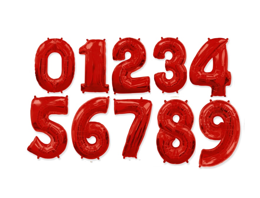 Globo Foil Numeros Rojo Penguins