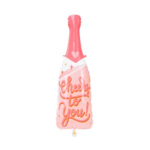 GLOBO FOIL BOTELLA CHAMPAN ROSA
