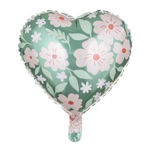 GLOBO FOIL CORAZON CON FLORES