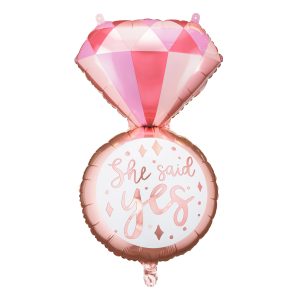 GLOBO FOIL ANILLO ROSA