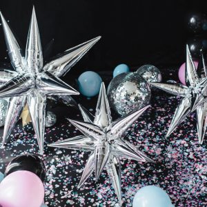 GLOBO METALIZADO 3D ESTRELLA PLATA 70/95CM