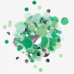 CONFETTI VERDES CON PLATEADO