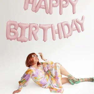 GLOBO FOIL HAPPY BIRTHDAY Rosa Pastel