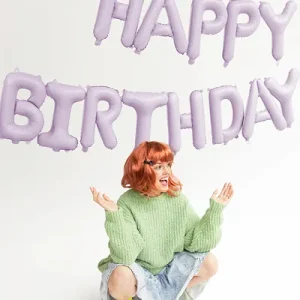 GLOBO FOIL HAPPY BIRTHDAY Lila Pastel
