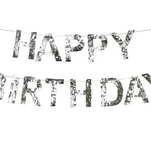 GUIRNALDA HAPPY BIRTHDAY MINI TASSELS PLATA
